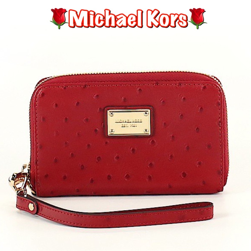 🌹NWOT Red Leather Michael Kors Wristlet🌹 - Picture 1 of 4
